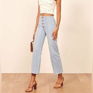 Reformation Leon Stretch flood - amalfi wash, 26 jeans